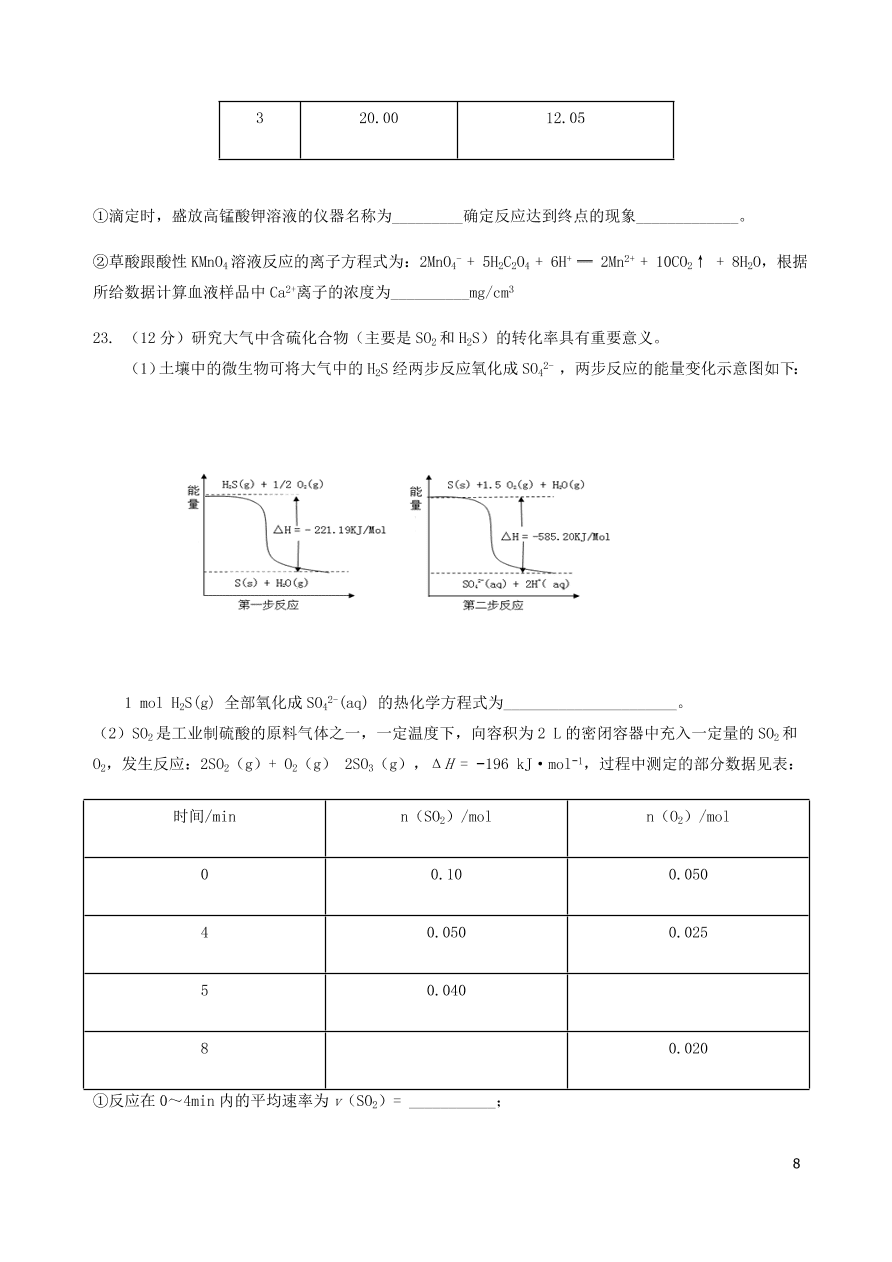 河南省洛阳市2020-2021学年高二化学上学期期中试题