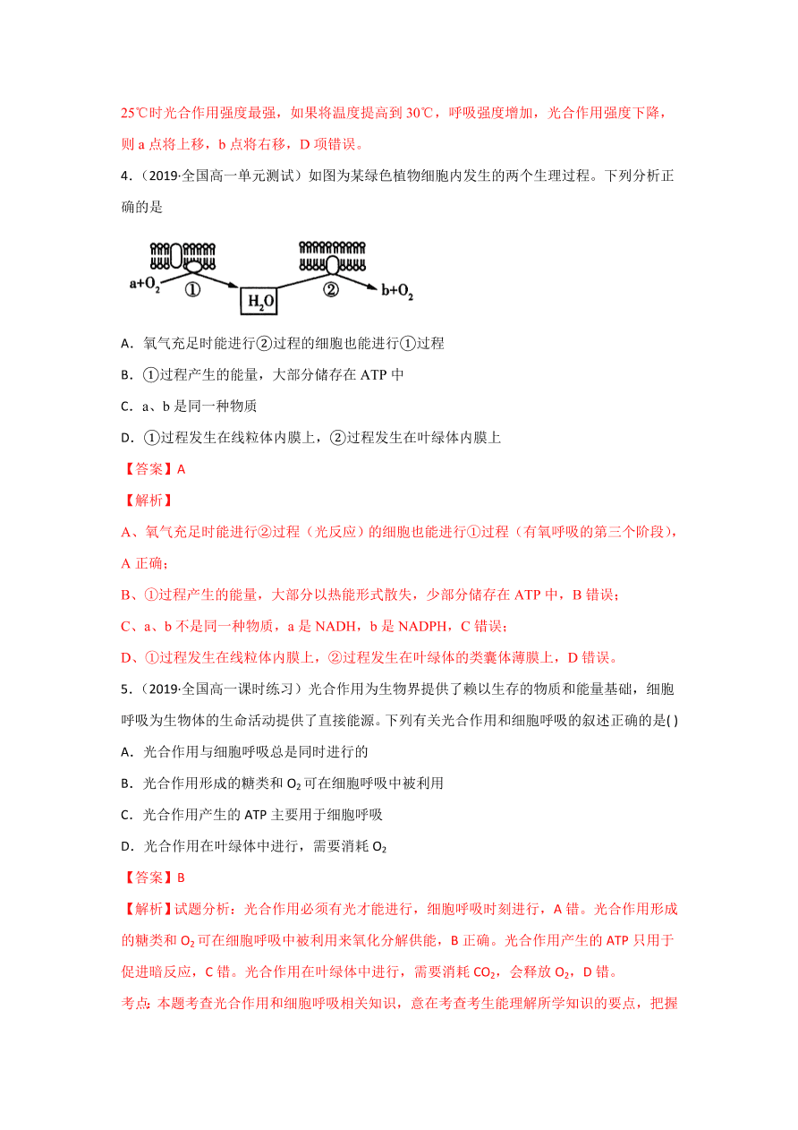 2020-2021学年高三生物一轮复习专题01 借助显微镜走近细胞（练）