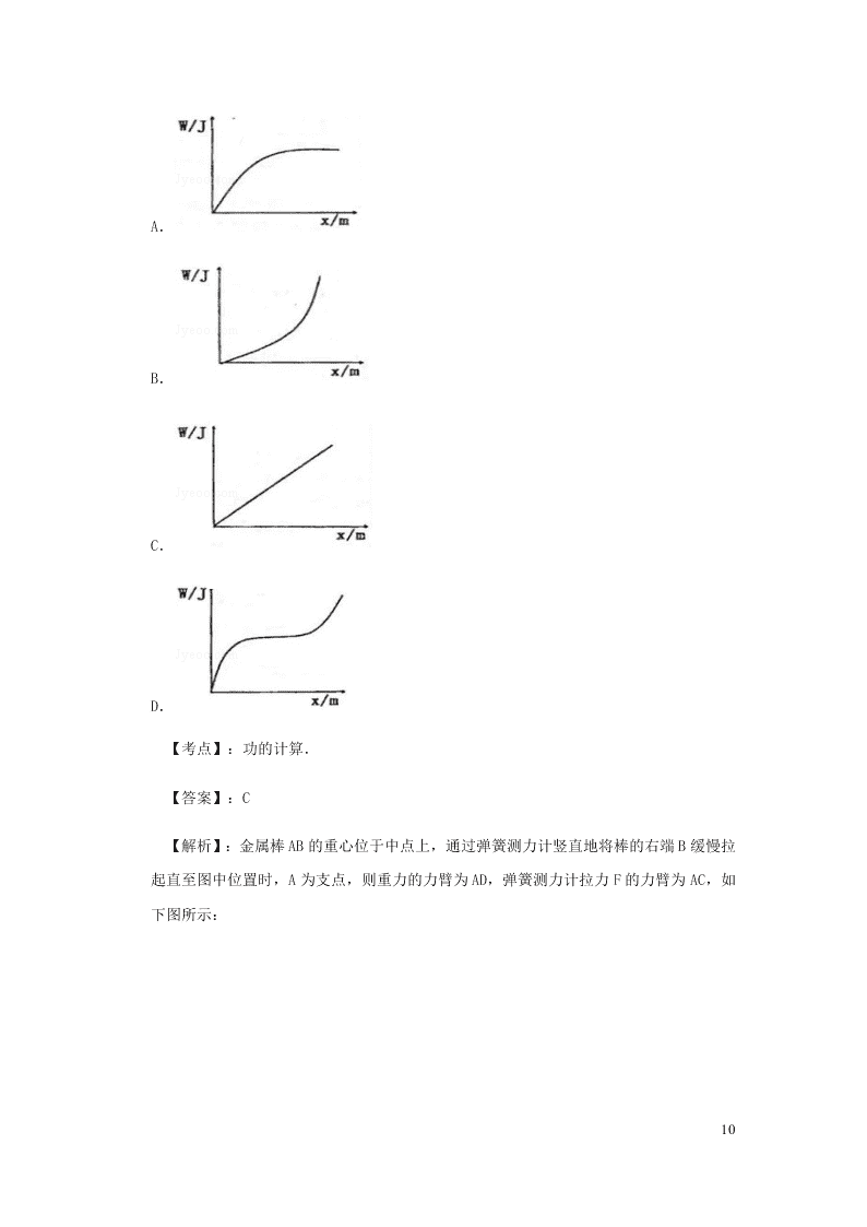 新人教版2020八年级下册物理知识点专练：11.1功（含解析）