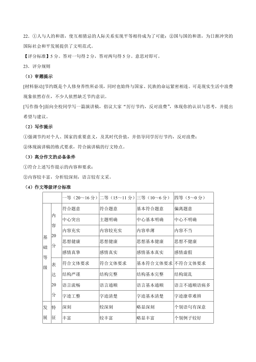 山东省日照市莒县2020-2021高二语文11月模块试题（Word版附答案）