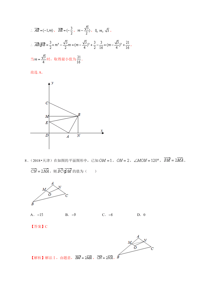 2020-2021学年高考数学（理）考点：平面向量的数量积