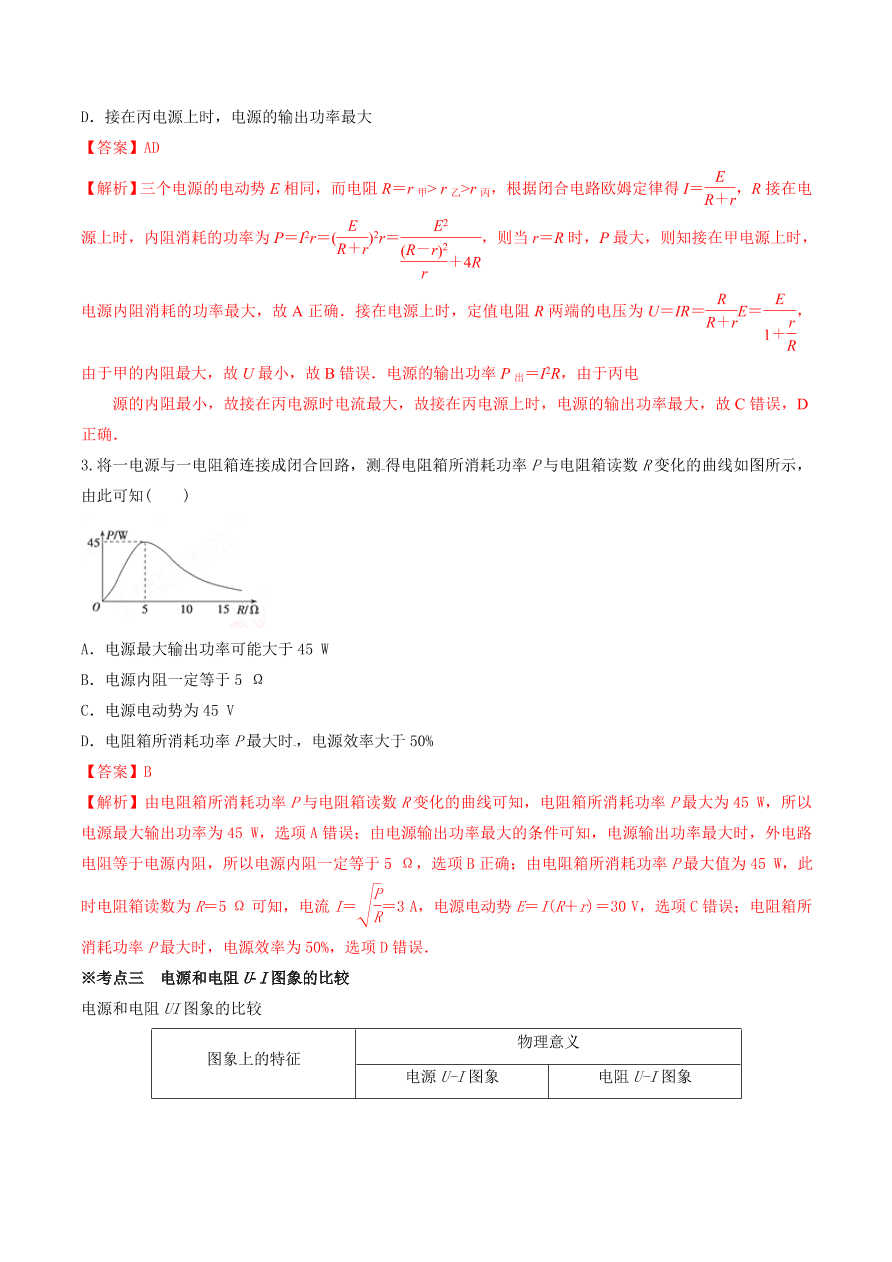 2020-2021年高考物理重点专题讲解及突破09：恒定电流