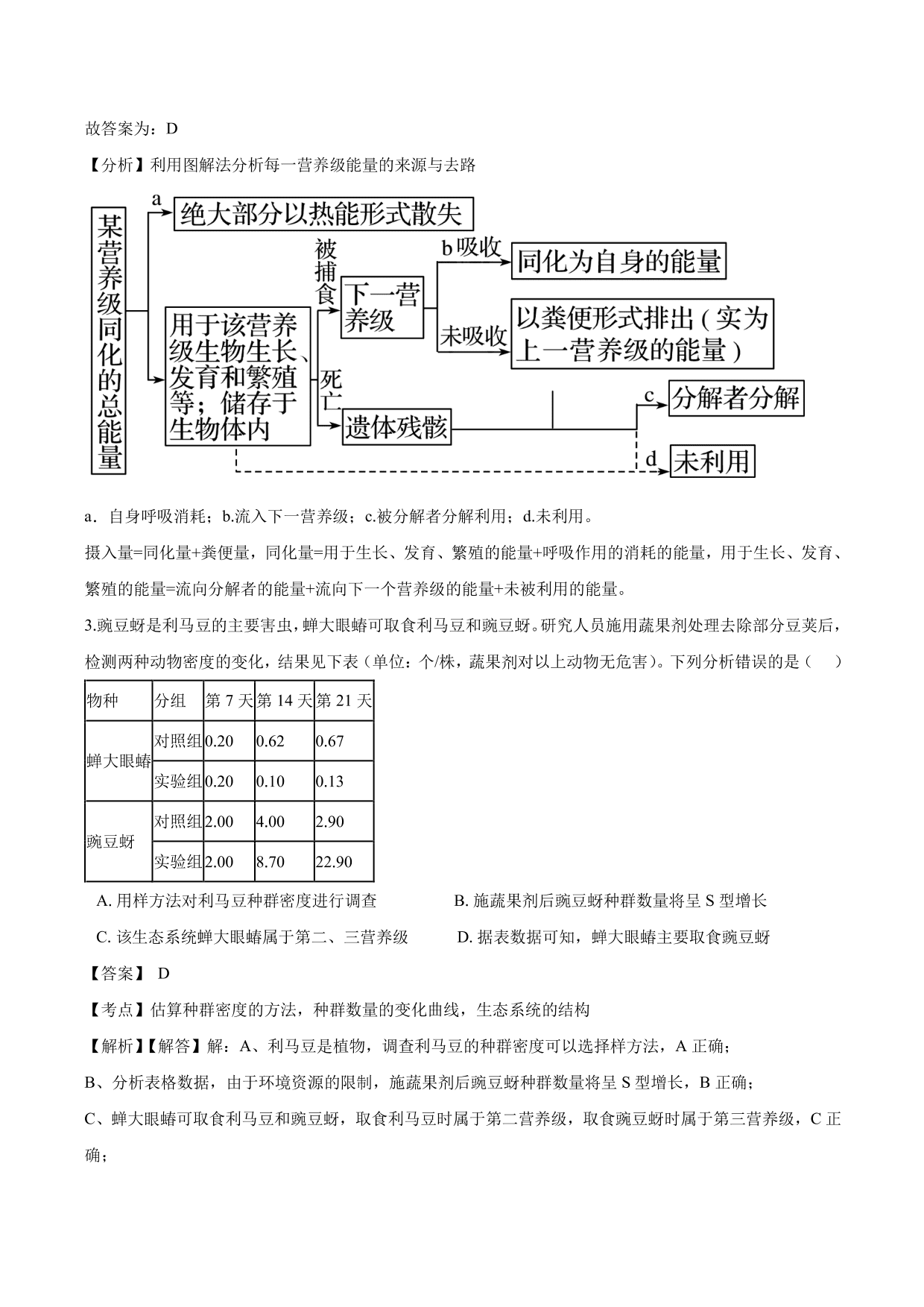 2020-2021学年高二生物上册同步练习：生态系统的结构