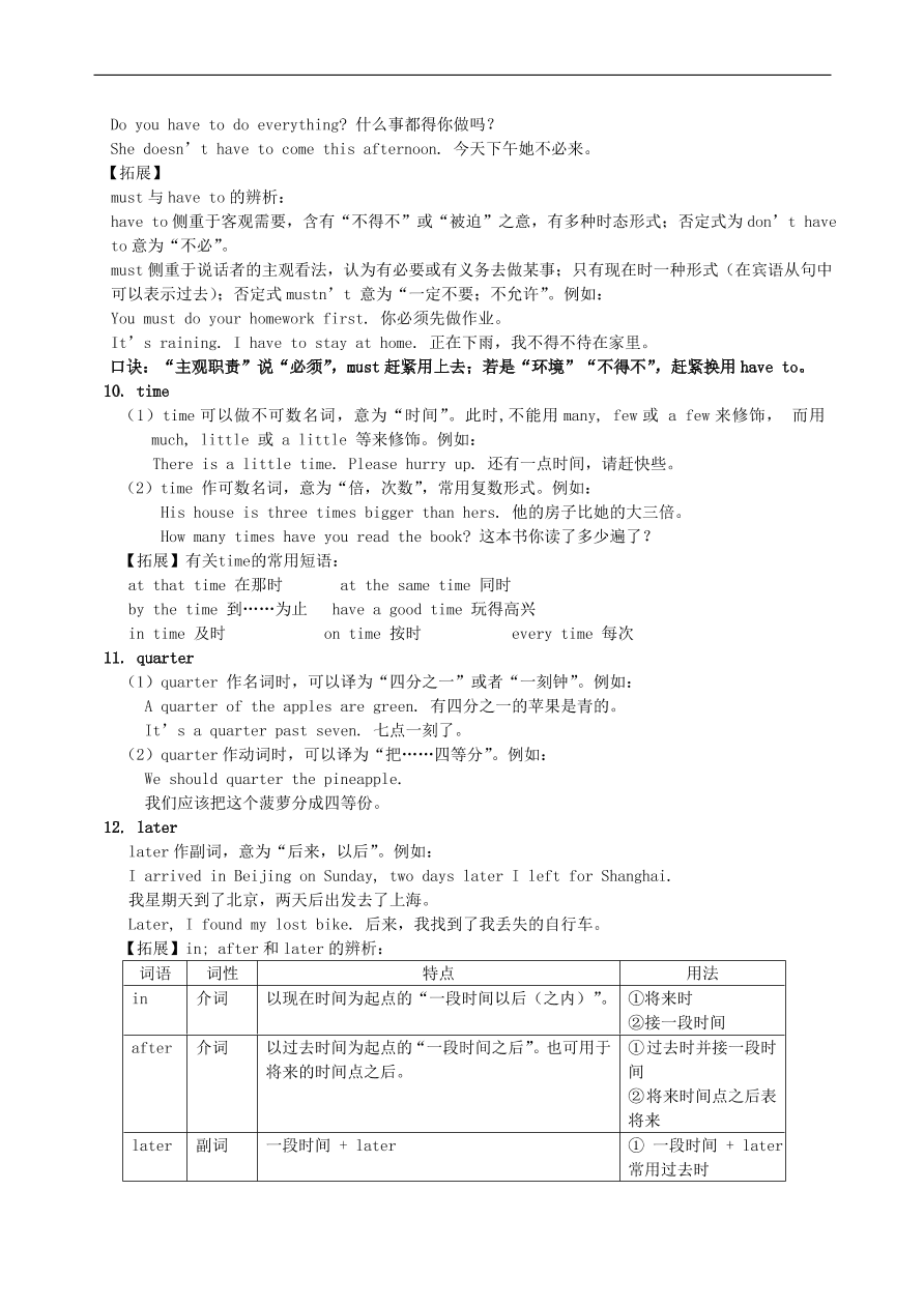 仁爱版七年级英语上册Unit 4《Having Fun》词汇精讲精练及答案