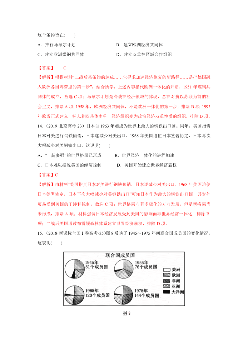 2020-2021年高考历史一轮单元复习真题训练 第五单元 当今世界政治格局的多极化趋势