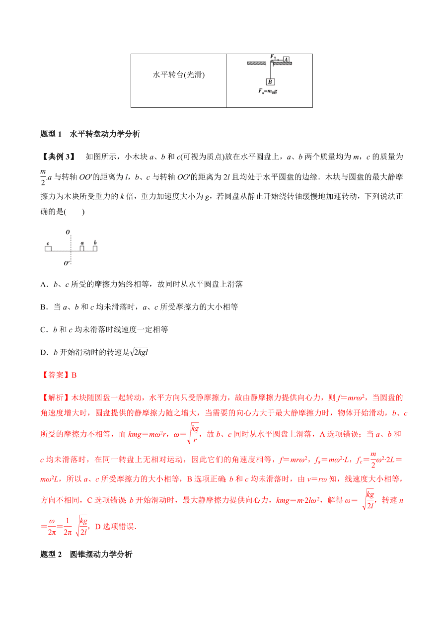 2020-2021学年高三物理一轮复习考点专题17 圆周运动