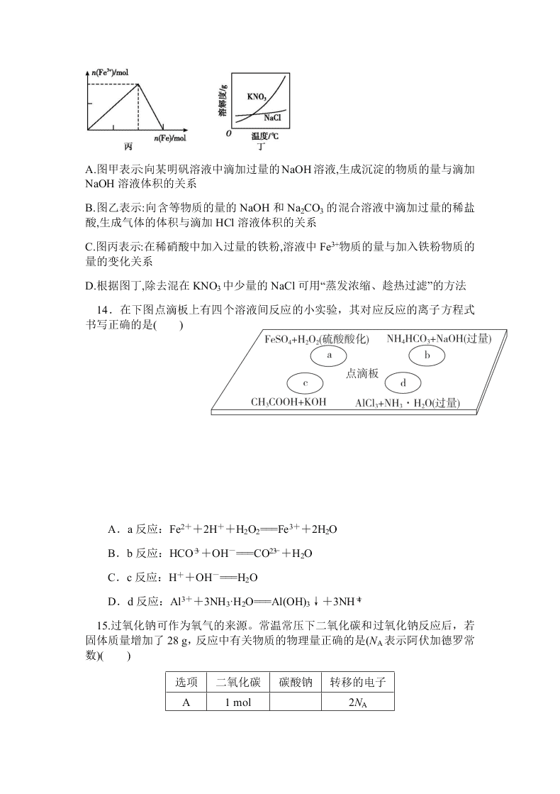 河南省洛阳市第一高级中学2020-2021学年高三（上）化学月考试题（含答案）