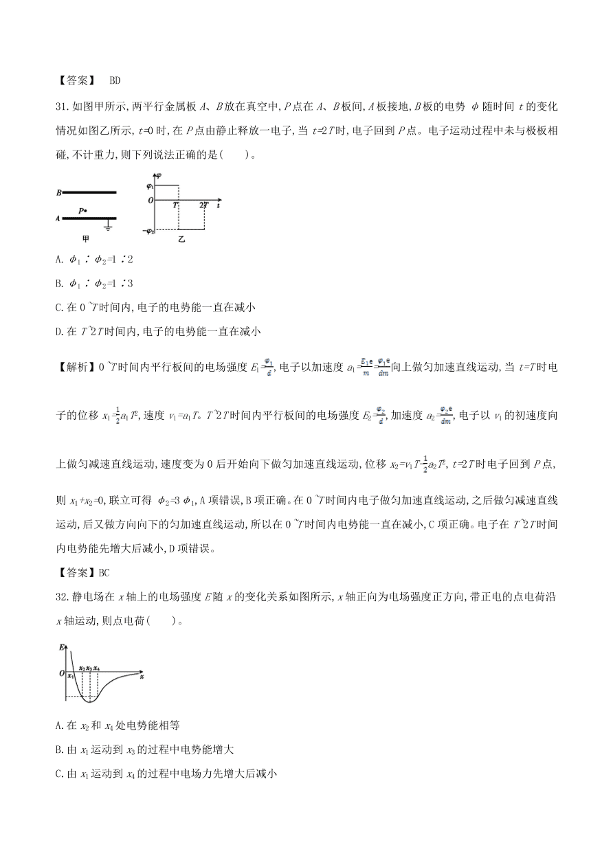 2021年高三物理选择题强化训练专题六 能量与动量观点在电磁学中的应用