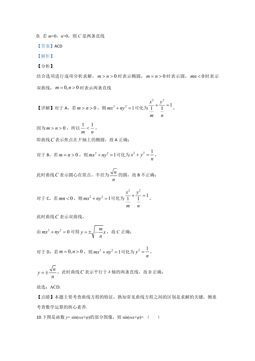 2020年高考真题数学（全国卷Ⅰ） (含解析）