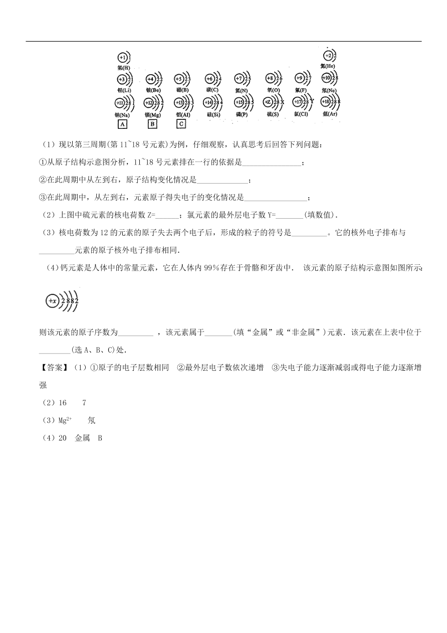 中考化学重要考点复习 元素与元素符号练习卷