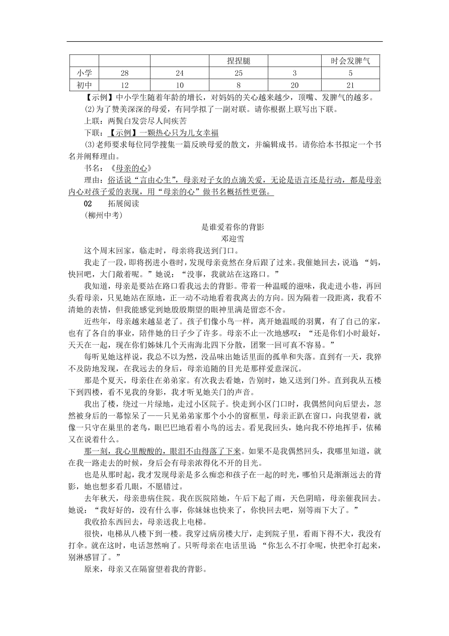 新人教版 九年级语文上册4你是人间的四月天一句爱的赞颂习题 复习（含答案)