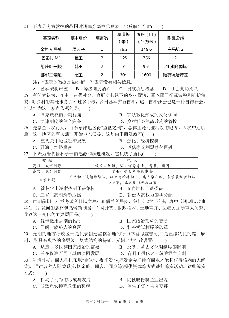 四川省遂宁市射洪中学2021届高三文综9月月考试题（Word版附答案）