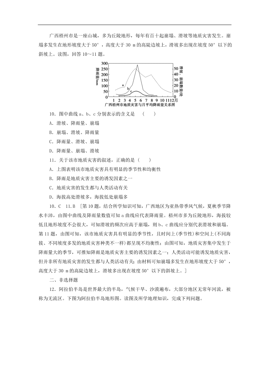 2020版高考地理一轮复习课后练习14自然资源与人类自然灾害与人类（含解析）