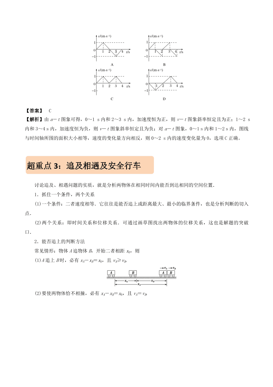 2020-2021年高考物理重点专题讲解及突破01：直线运动