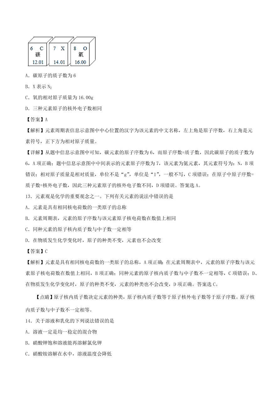 2020-2021鲁教版九年级化学上学期期中测试卷01