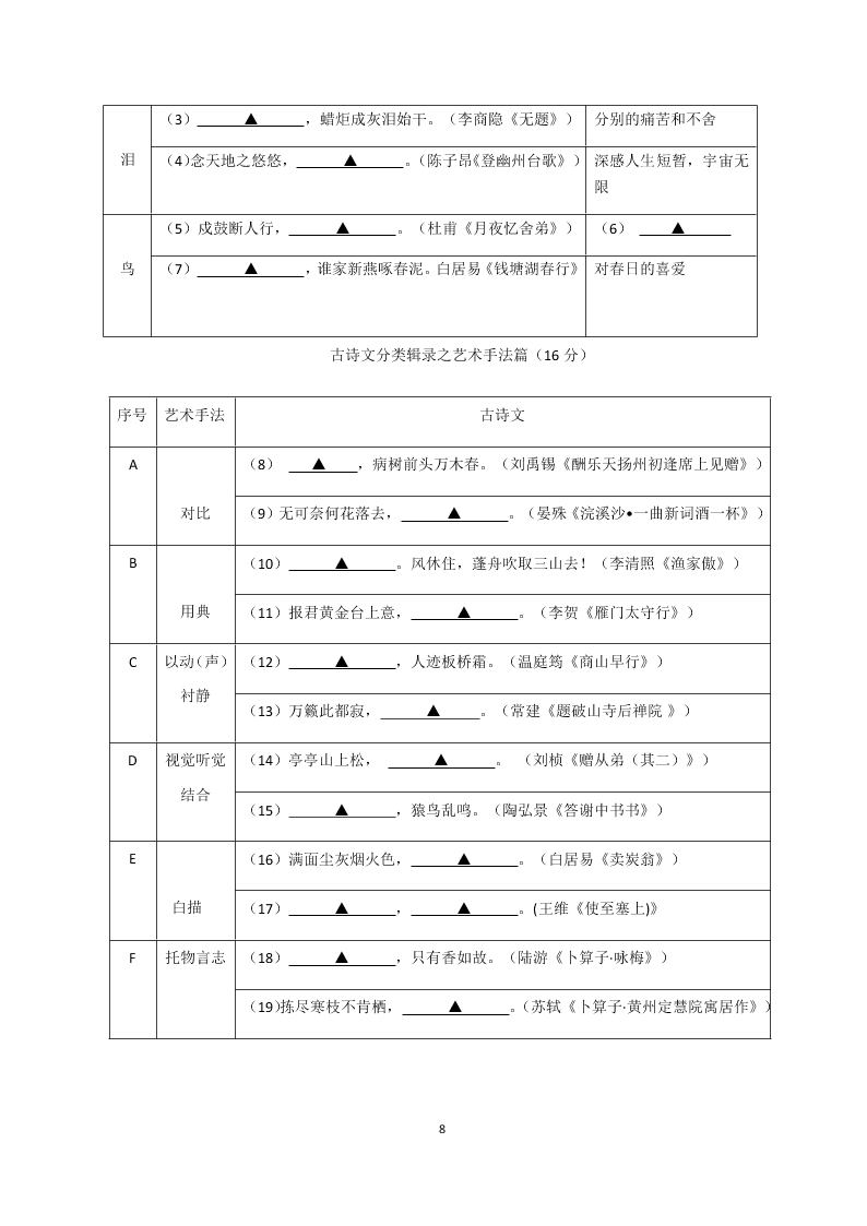 浙江省温州市教研院附属学校2020年九年级百题竞赛语文试卷（无答案）