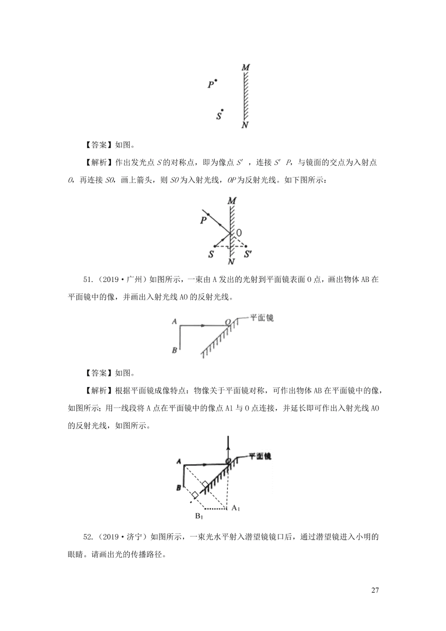 2018-2020近三年中考物理真题分类汇编02光现象（附解析）