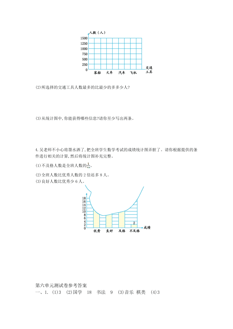 西师大版四年级数学上册第六单元测试卷及答案