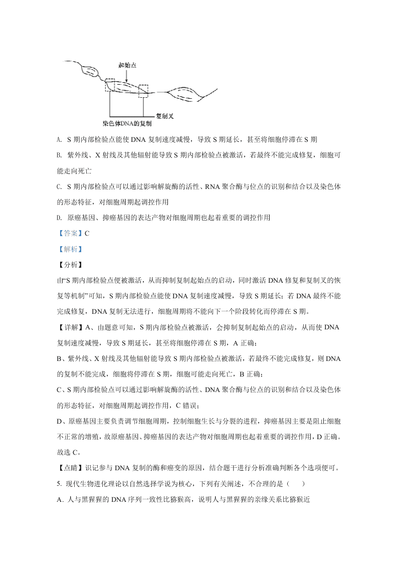 山东省2021届高三生物上学期开学检测试题（Word版附解析）