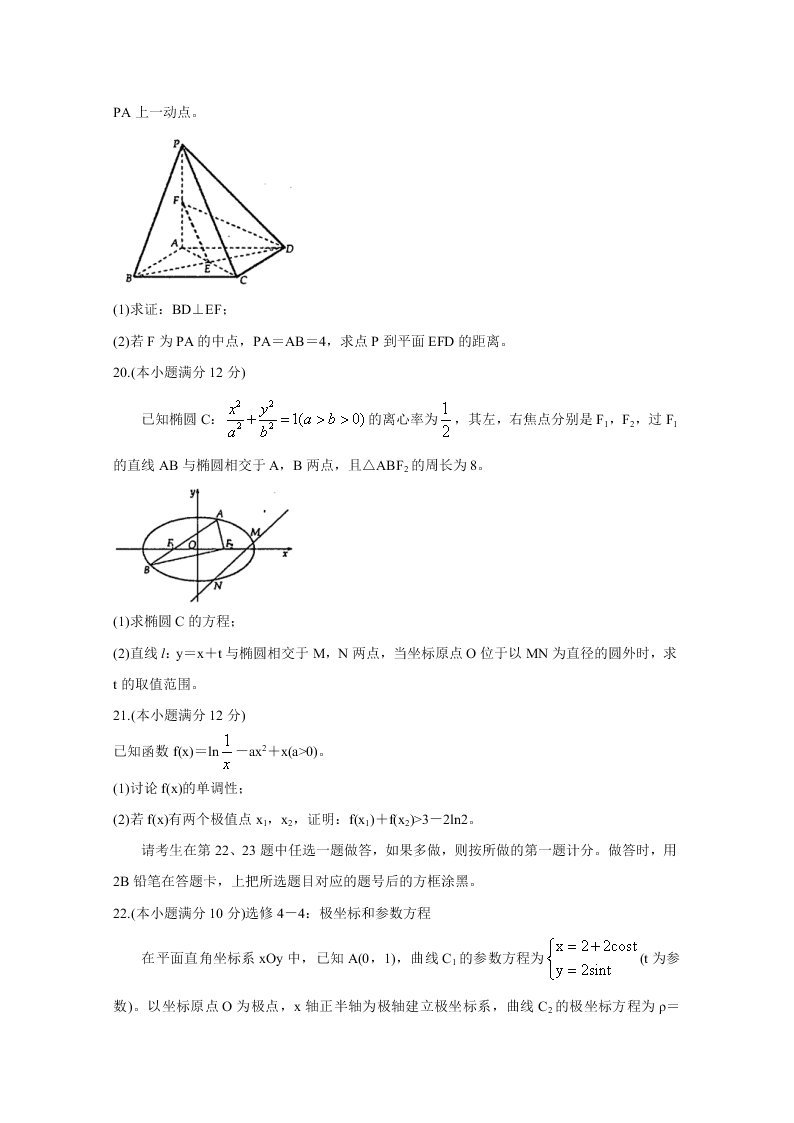 河南省洛阳市2021届高三数学（文）上学期期中试卷（Word版附答案）