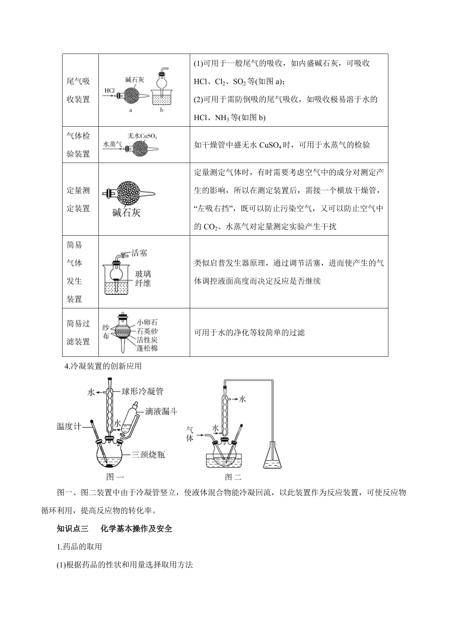 2020-2021学年高三化学一轮复习知识点第1讲 化学实验基础知识和技能