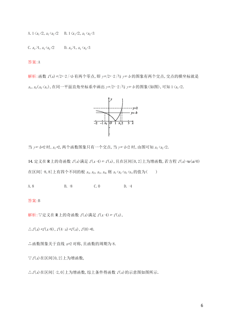 2021高考数学一轮复习考点规范练：12函数与方程（含解析）