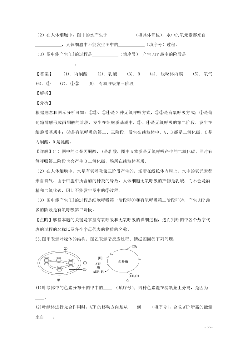 河北省邢台市2020学年高一生物上学期期末考试试题（含解析）