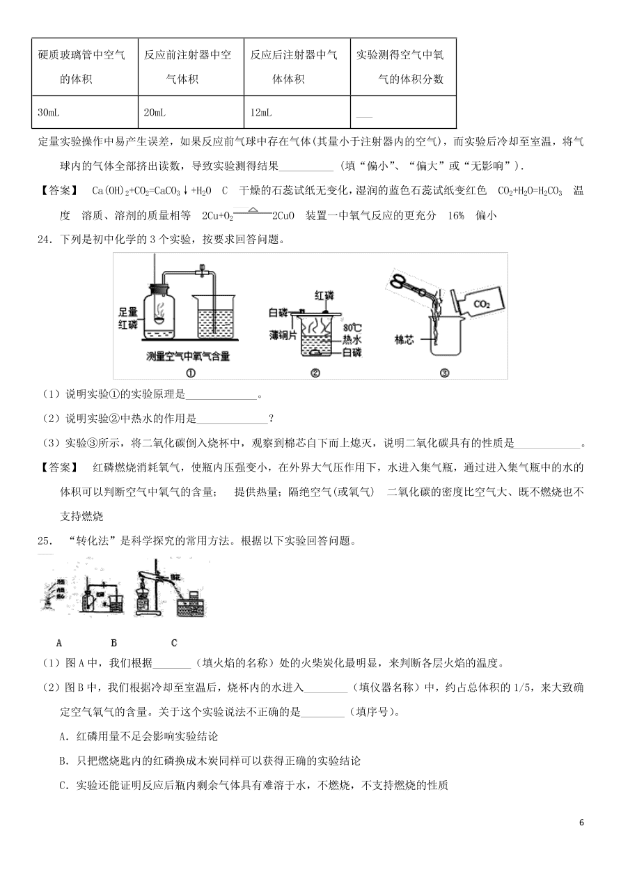 中考化学复习专题测试卷空气（含答案）