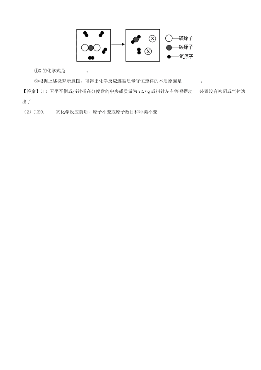 中考化学重要考点复习 质量守恒定律练习卷