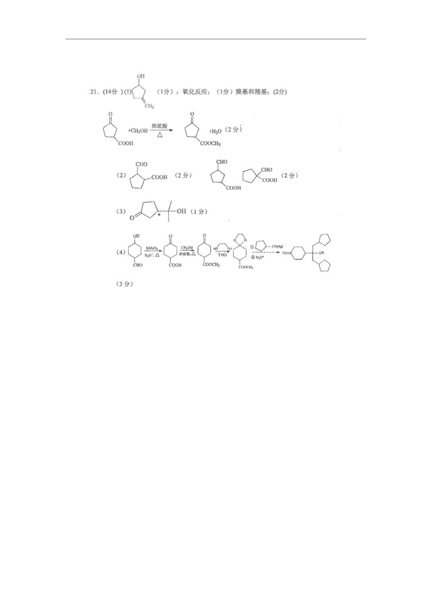 广东省2021届高三化学上学期第二次质量检测试题（附答案Word版）