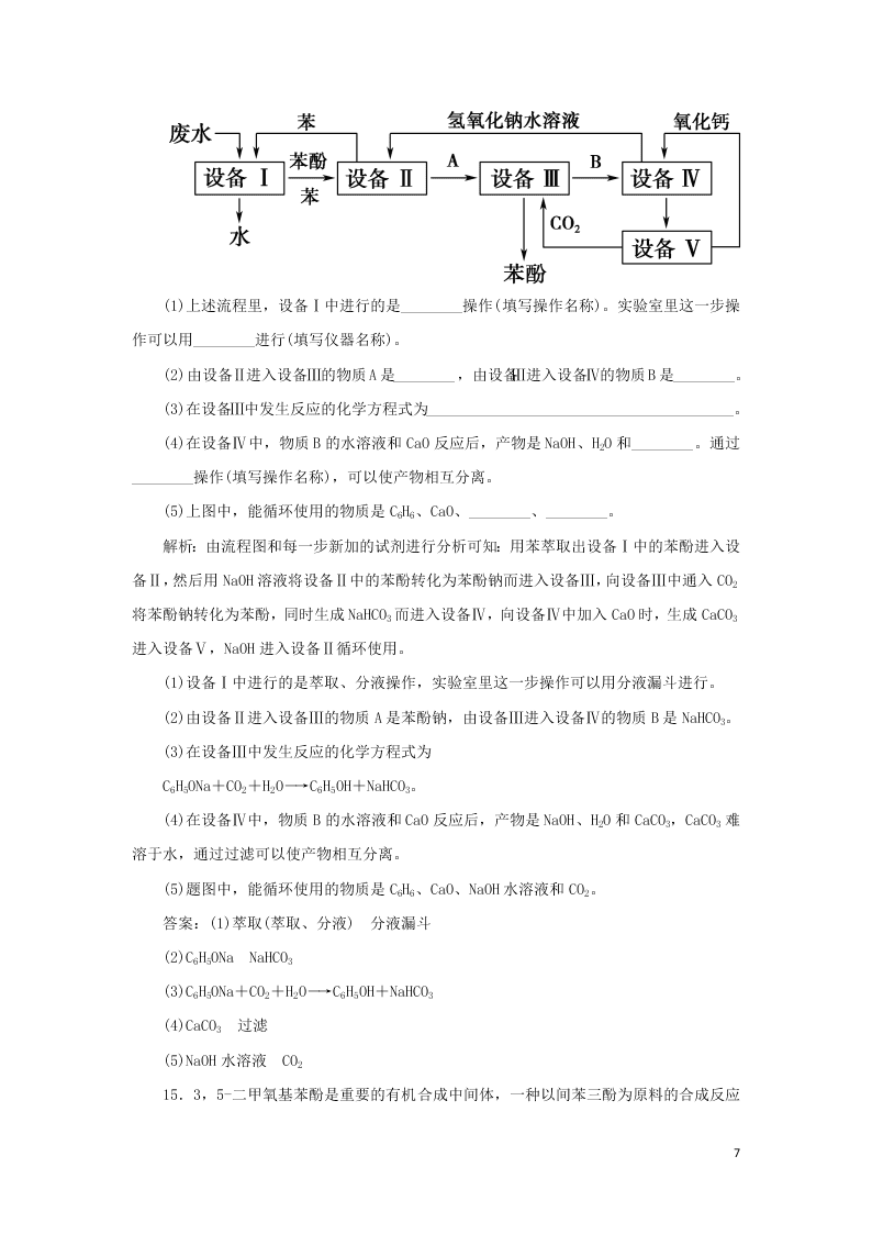 （暑期备课）2020高二化学全一册课时作业11：酚（含答案）