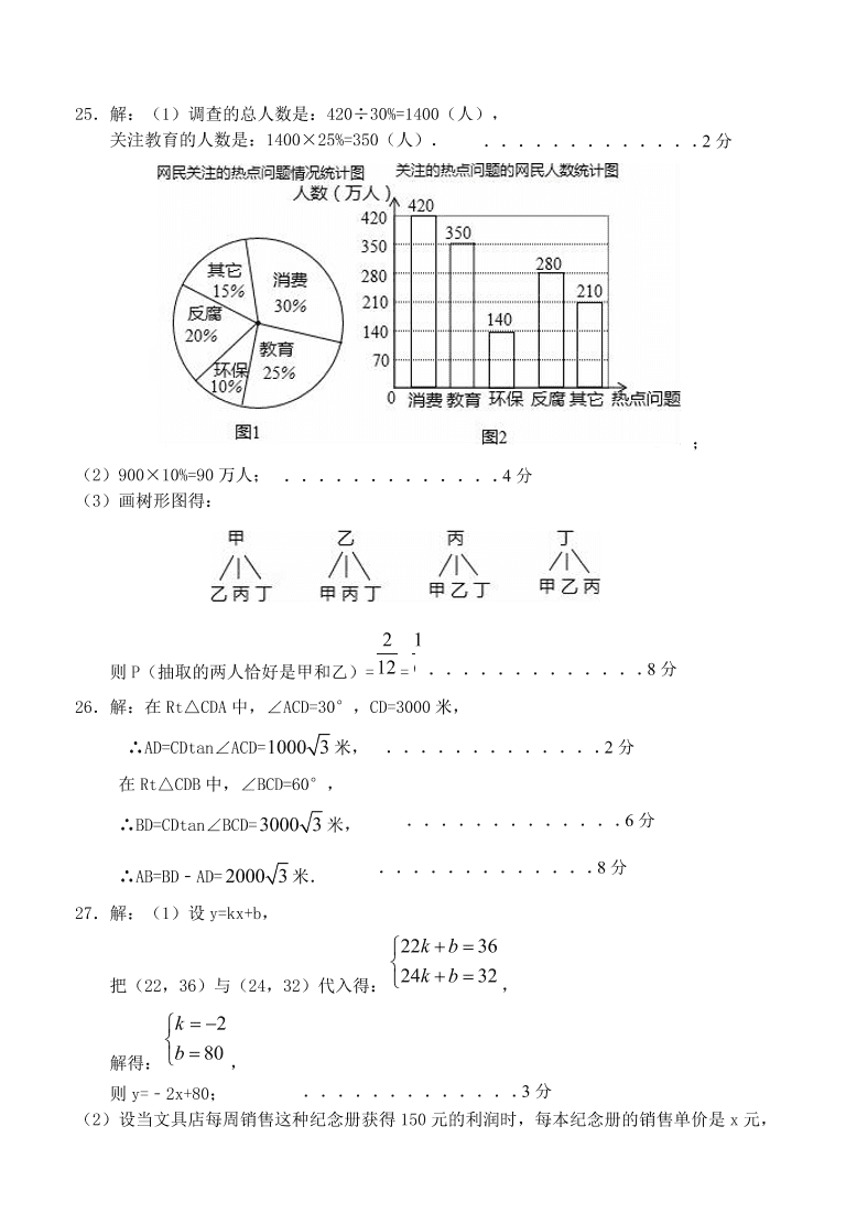 岳池县九年级上册数学第二次月考试题及答案