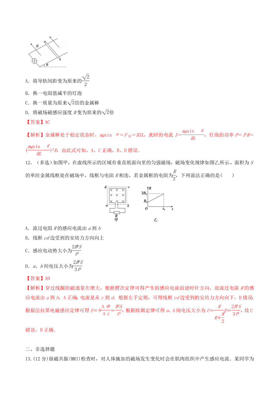 2020-2021年高考物理重点专题讲解及突破11：电磁感应