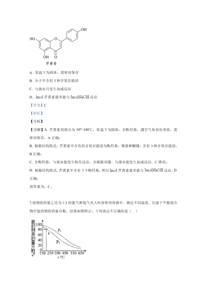 北京市海淀区2020届高三化学二模试题（Word版附解析）