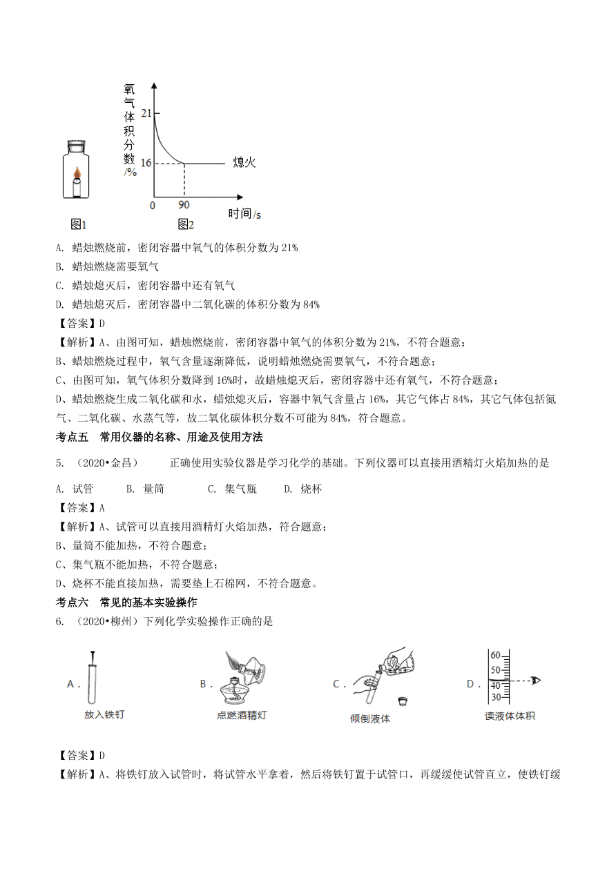 2020-2021九年级化学上册第一单元走进化学世界知识及考点（附解析新人教版）