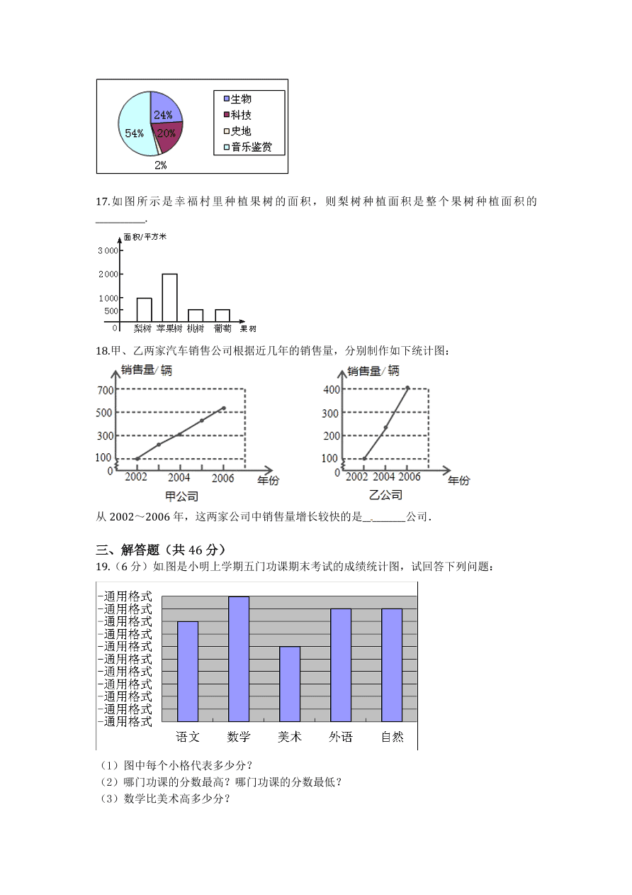 七年级数学上册第六章《数据的收集与整理》单元练习