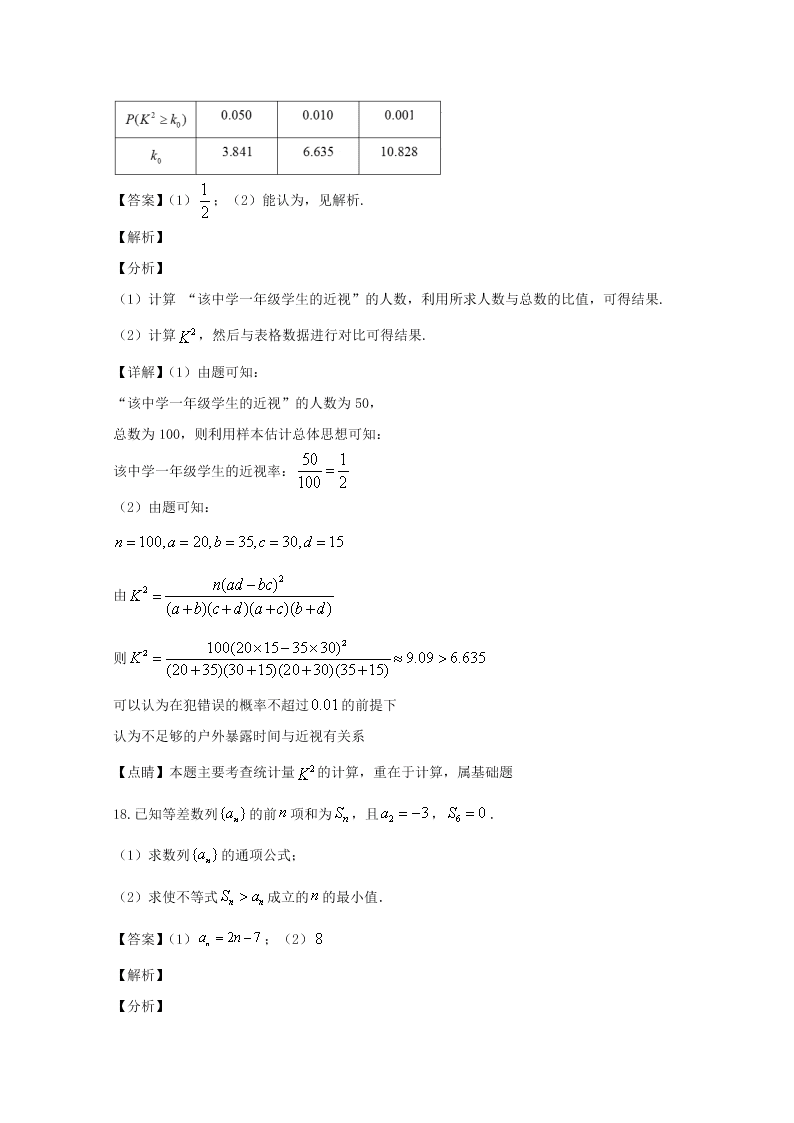 吉林省2020届高三数学（文）第二次模拟试题（Word版附解析）