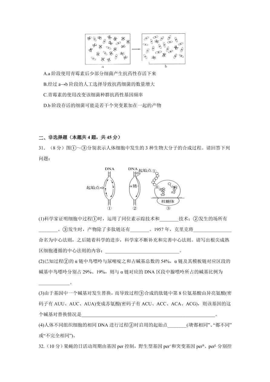 江西省南昌市第二中学2020-2021高二生物上学期期中试题（Word版附答案）