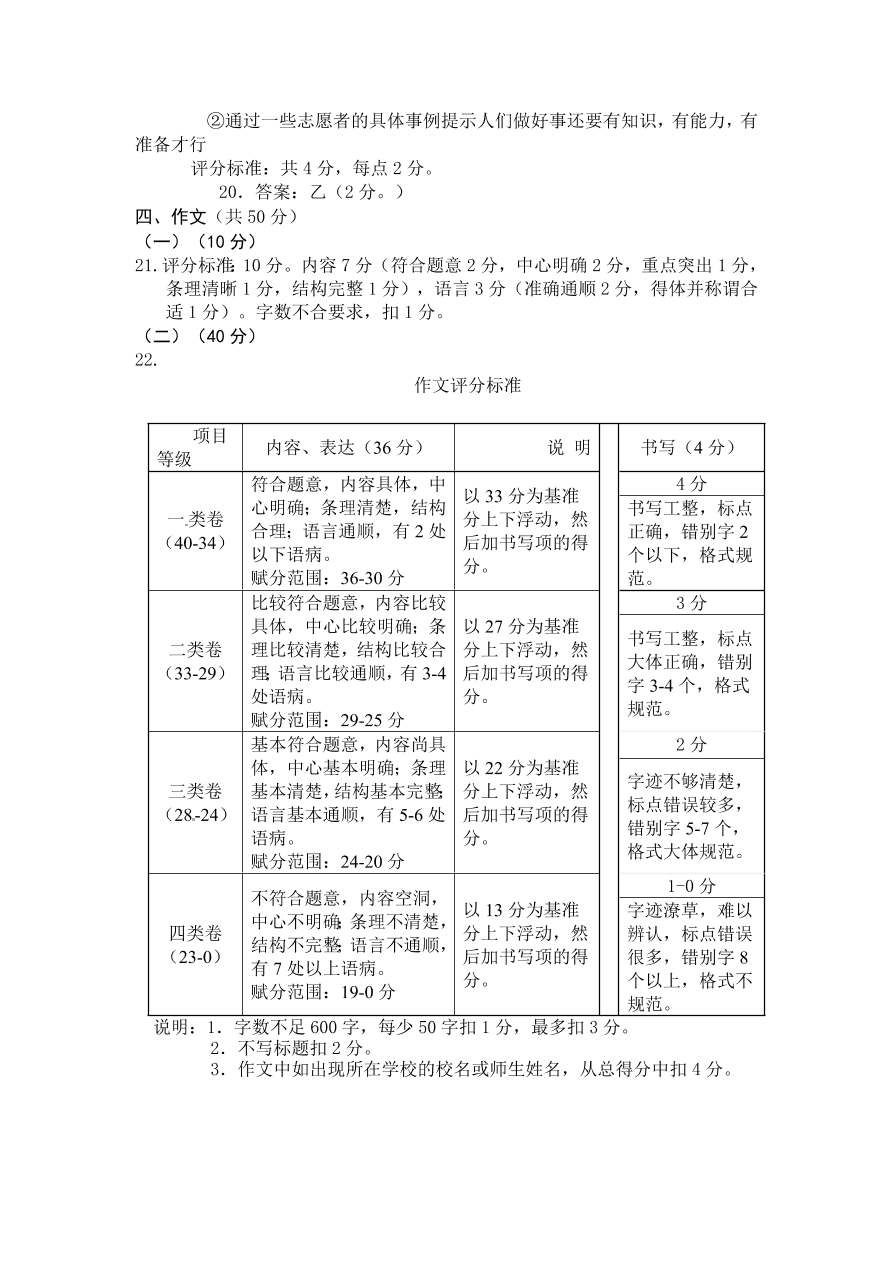 西城区九年级语文第一学期期末试卷及答案