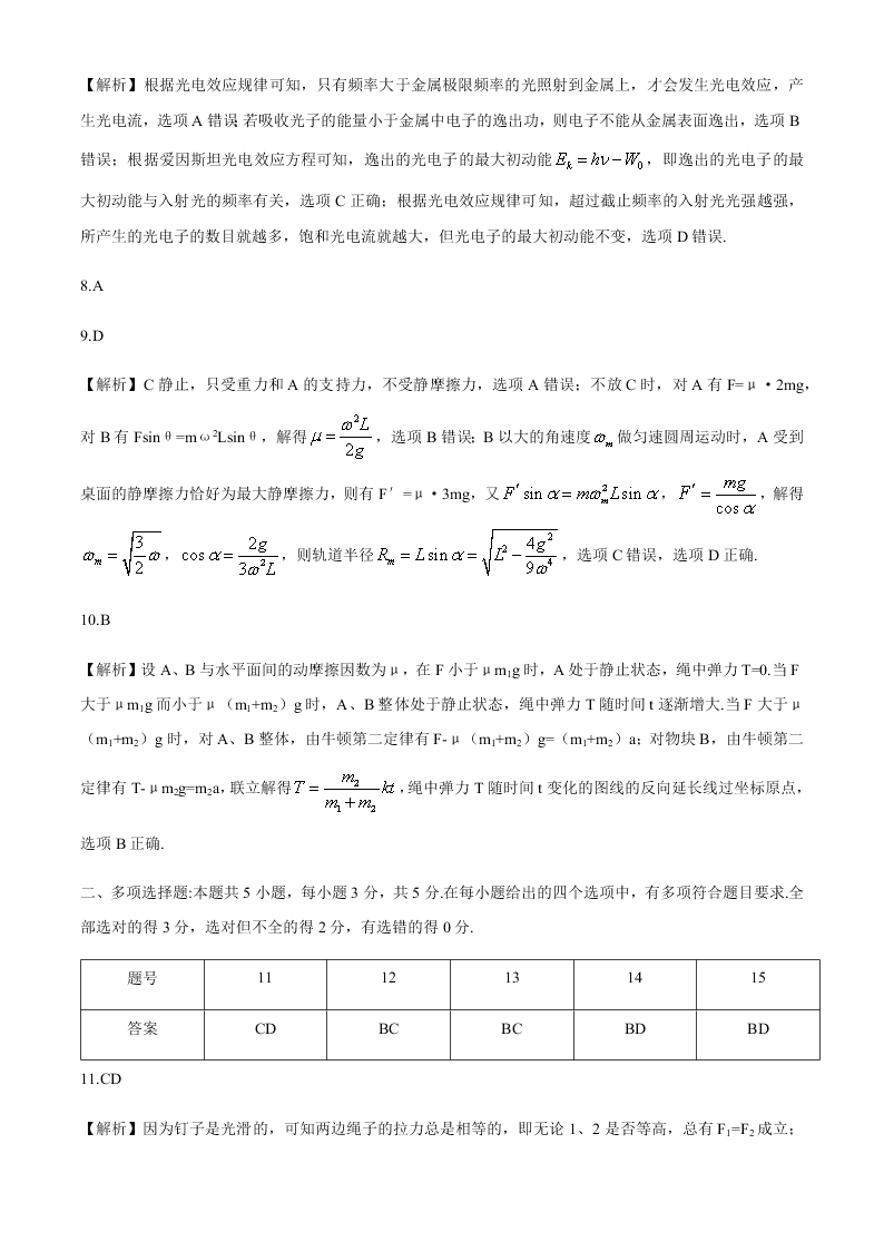 湖南省长郡中学2021届高三物理上学期第一次月考试题（Word版附答案）