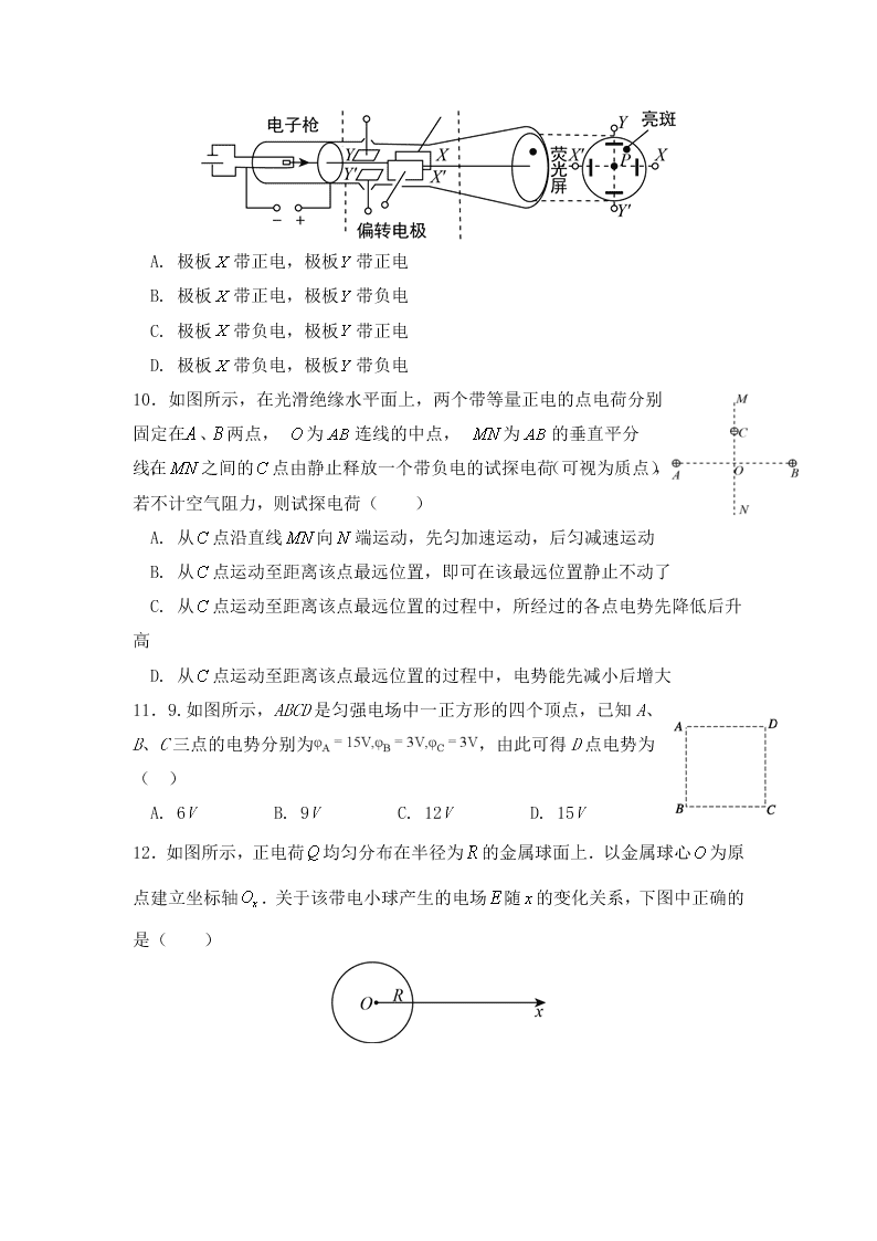 2020届甘肃省庆阳市宁县第二中学高二下物理期中考试试题（无答案）