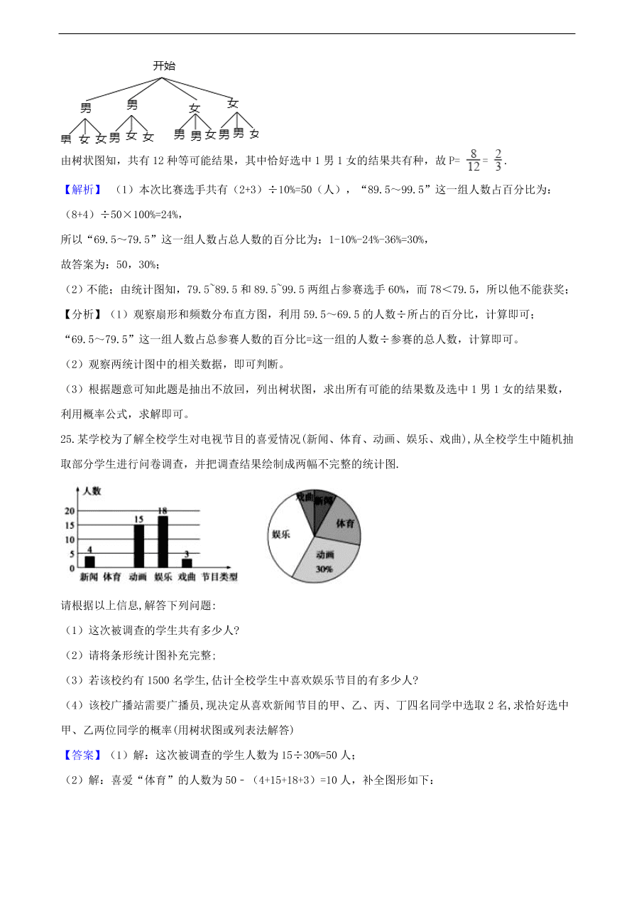 中考数学专题复习卷：概率（含解析）