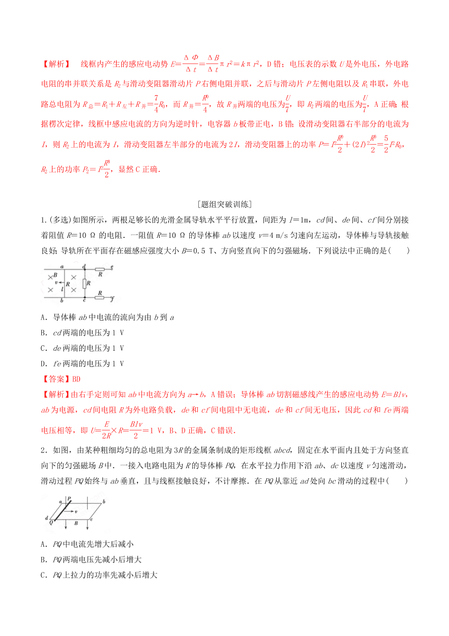 2020-2021年高考物理重点专题讲解及突破11：电磁感应