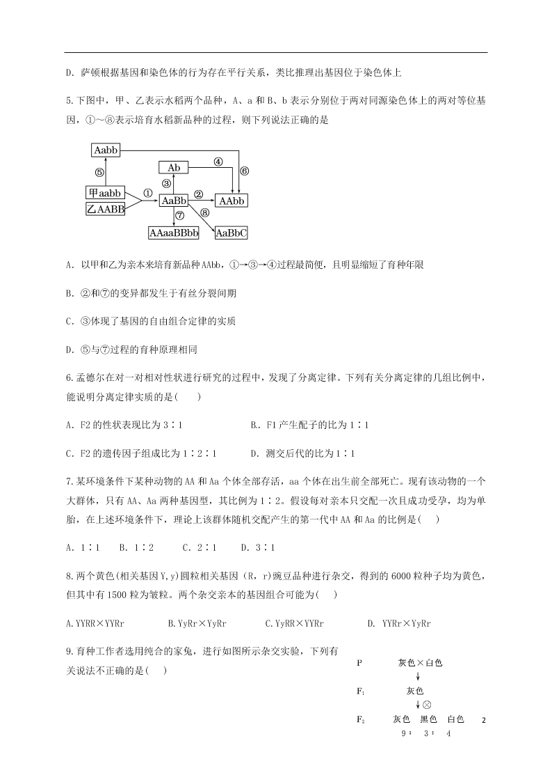 四川省新津中学2020-2021学年高二生物上学期开学考试试题