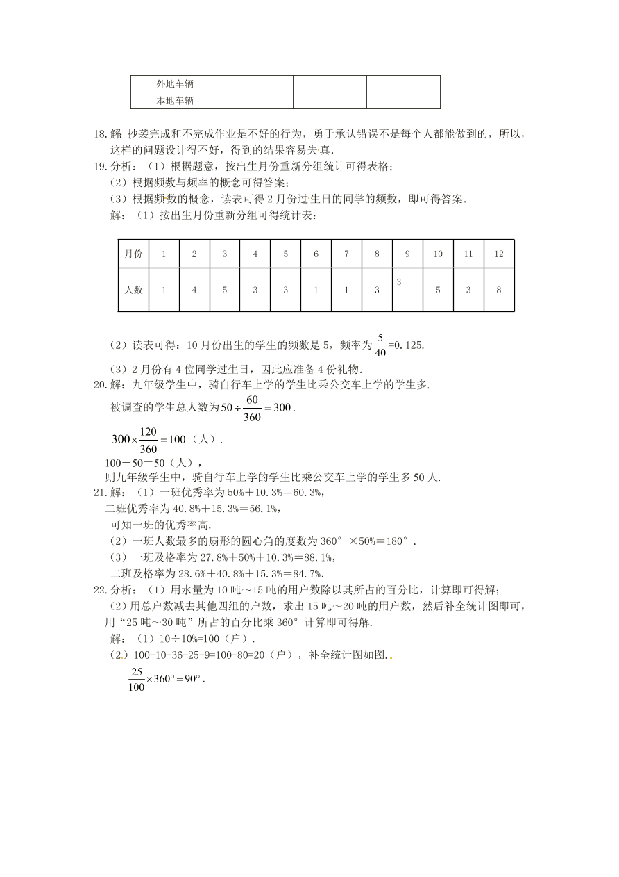 八年级数学上册第15章数据的收集与表示测试题及答案含解析