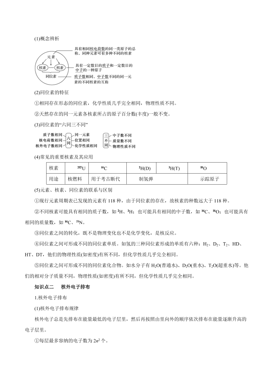 2020-2021学年高三化学一轮复习知识点第17讲 原子结构 化学键