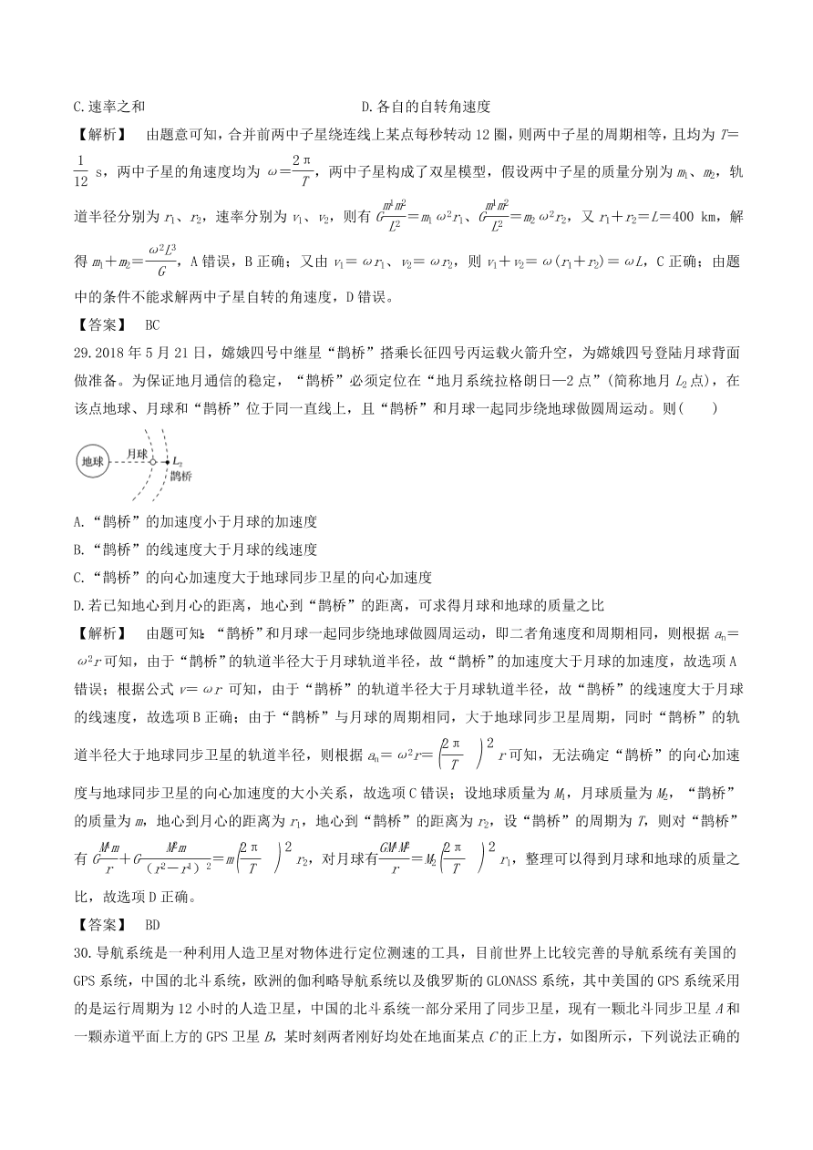 2021年高三物理选择题强化训练专题三 力学中的曲线运动