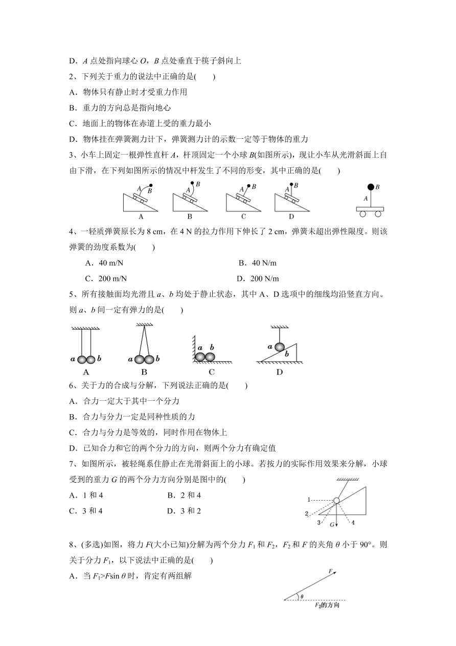 2020-2021学年高三物理一轮复习易错题02 相互作用