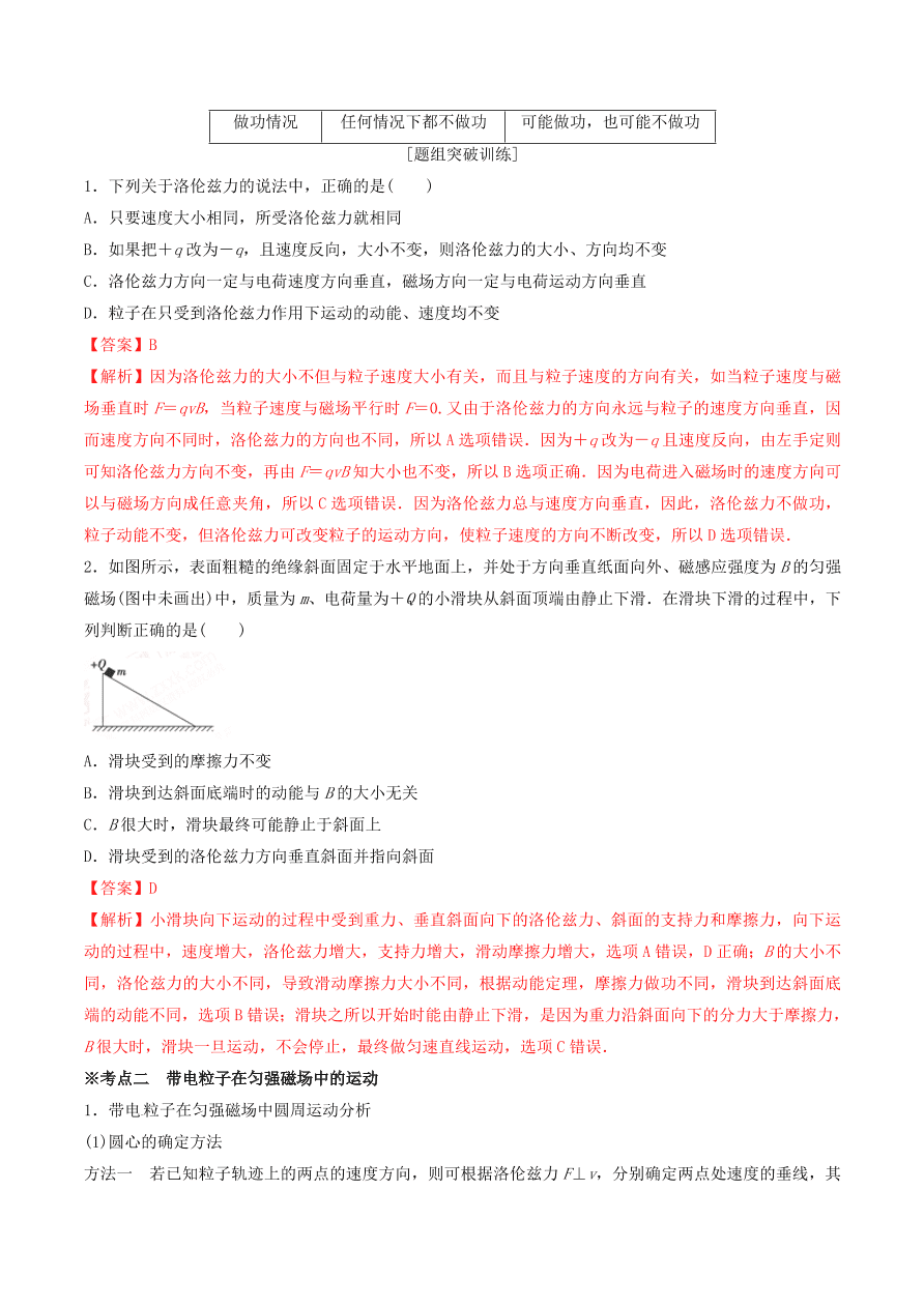 2020-2021年高考物理重点专题讲解及突破10：磁场