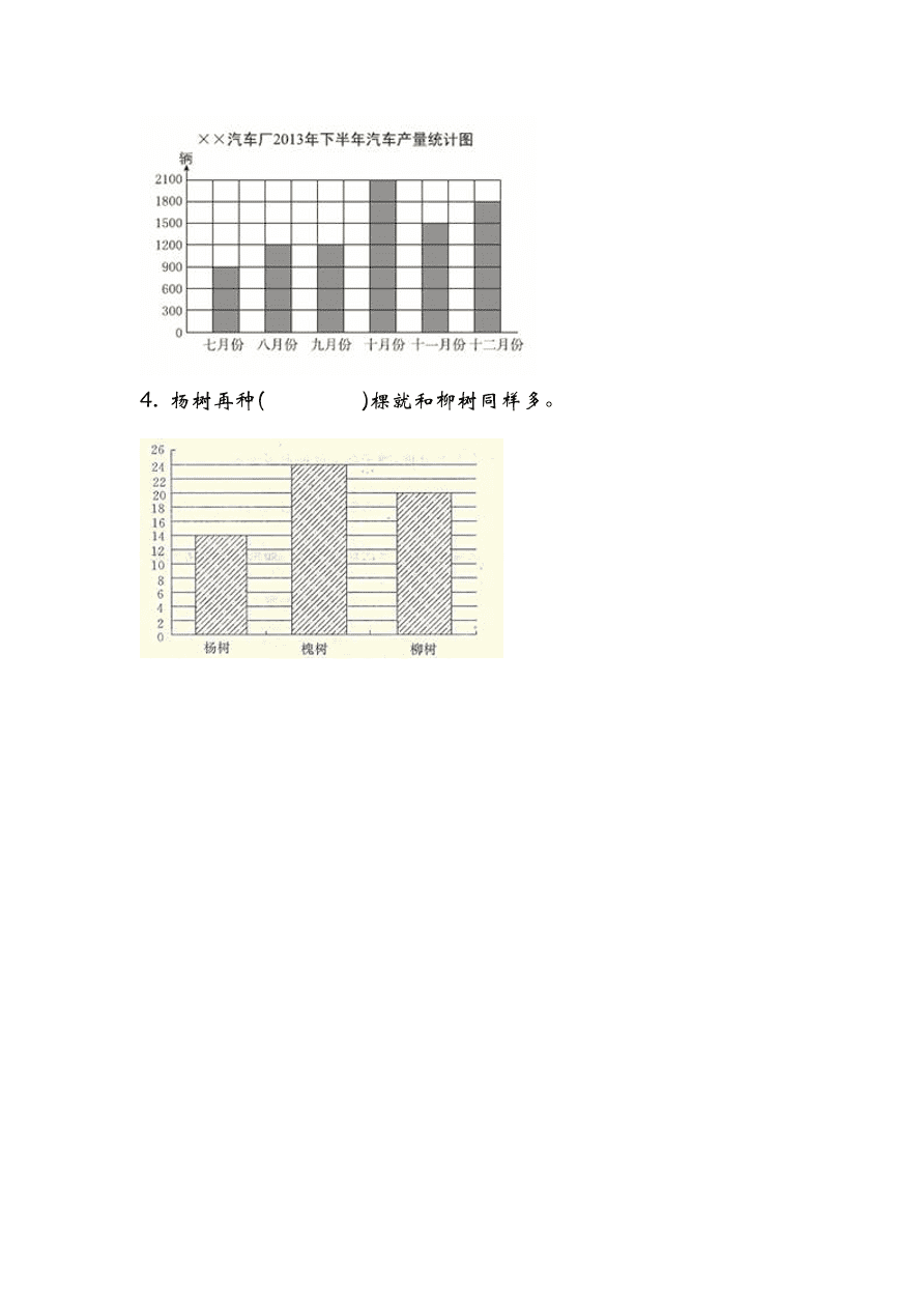 青岛版四年级数学上册8.1条形统计图（一）课时练习题及答案